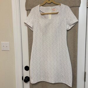 Vintage Montgomery Ward off white patterned dress